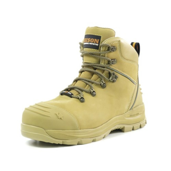 Bison ZT Side Lace Up Safety Boot Black