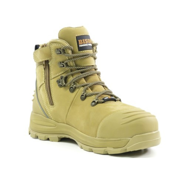 Bison ZT Side Lace Up Safety Boot Black