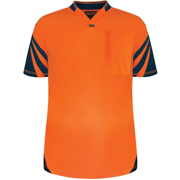 Bison polo day only cotton hi vis shirt orange