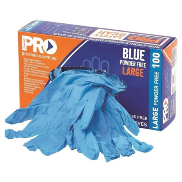 100 Pack Disposable Powder Free Gloves Blue